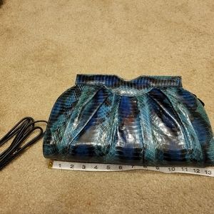 J Renée Snakeskin Clutch Purse